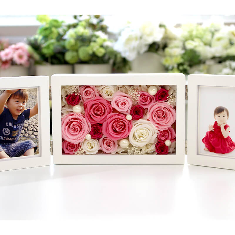 フォトフレーム　IPFA プリザーブドフラワー　両開き　写真立て Amazon｜プリザーブドフラワー IPFA フォトフレーム プレミアム